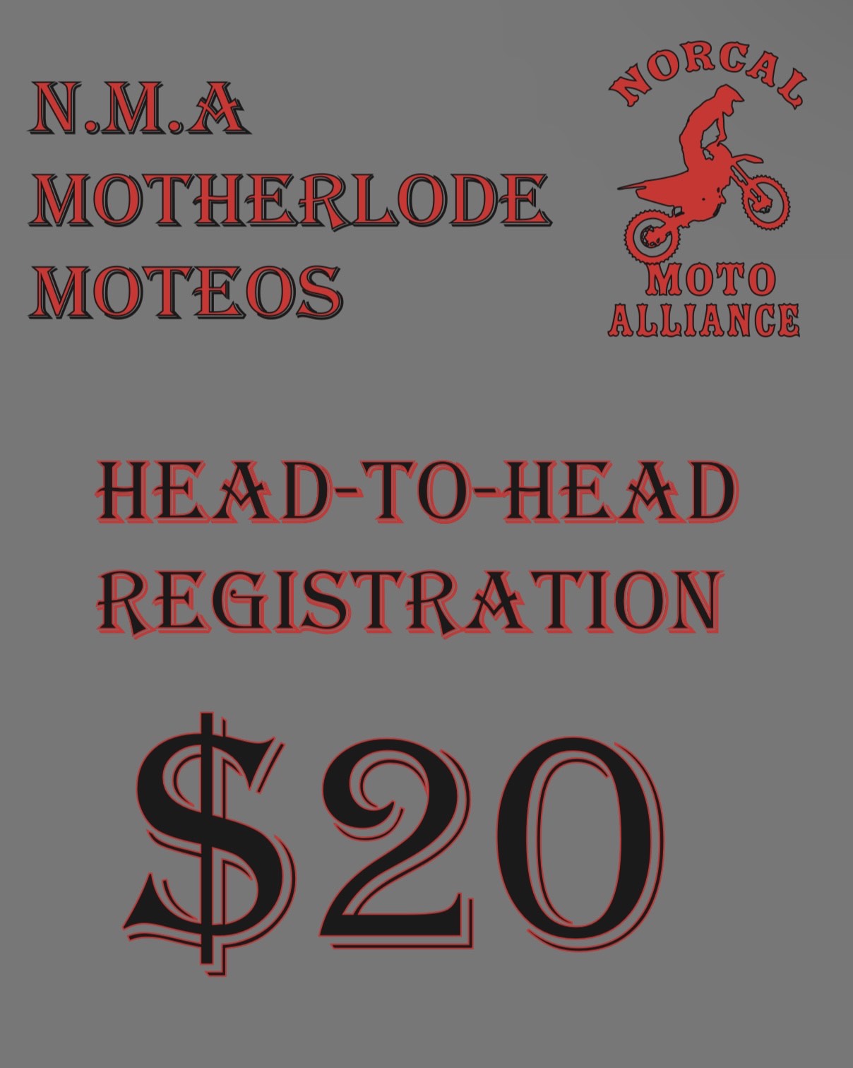 Motherlode Moteos Head-To-Head Racing Registration