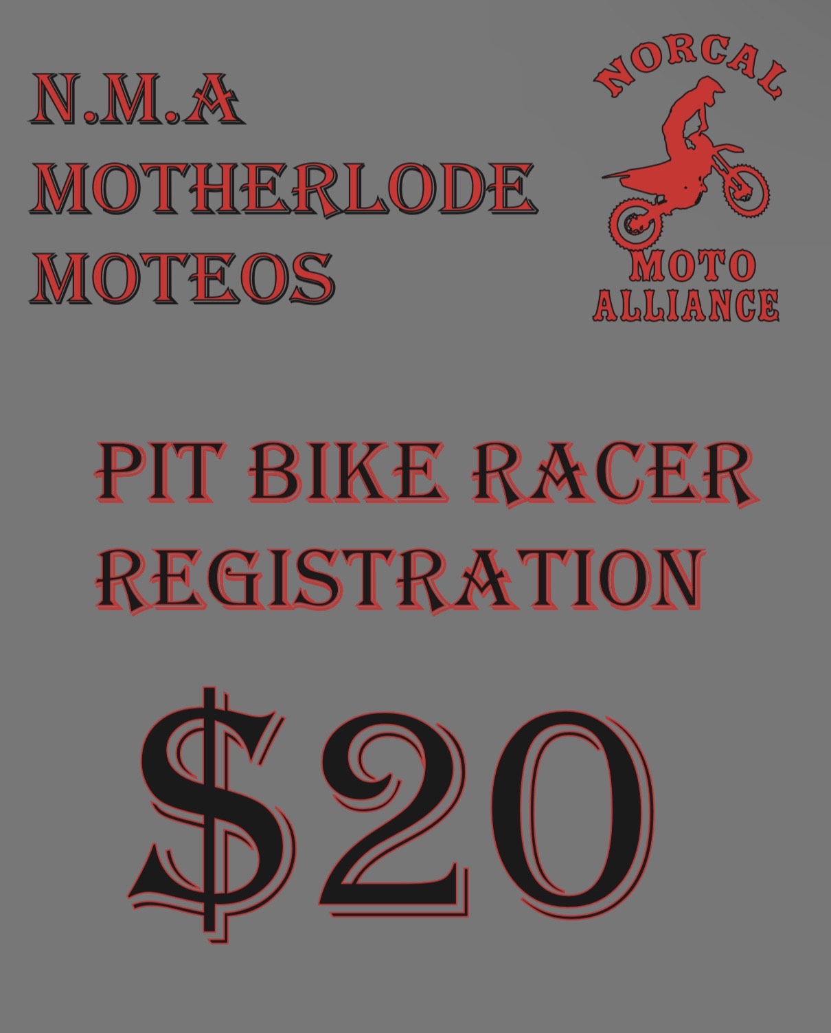 Motherlode Moteos Pit Bike Racing Registration